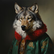 portrait of a wolf,  model, style, art, studio