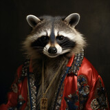 Fototapeta Big Ben - raccoon in a style, model, style, art, studio