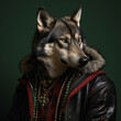 portrait of a wolf,  model, style, art, studio