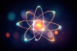 Fototapeta  - The atomic nucleus is the small, dense region consisting of protons and neutrons at the centre of an atom ,