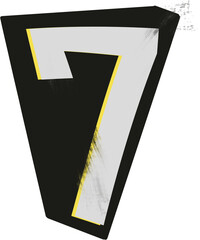 Poster - Number 7 cutout lettering