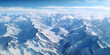 © vachom - Snowy mountains. Panoramic aerial view. 3d illustration
