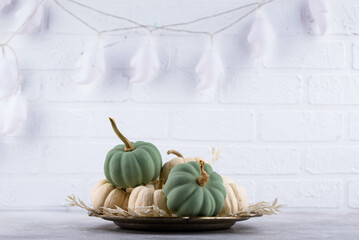 Wall Mural - Elegant Halloween with white pumpkin