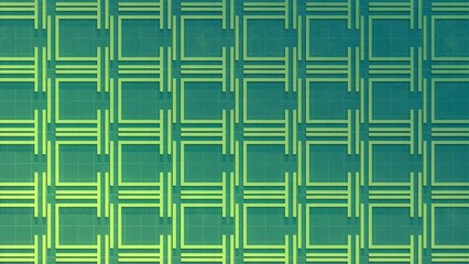 Leinwandbilder - Yellow green colorful geometric background. 3d rendering loop animation 4K