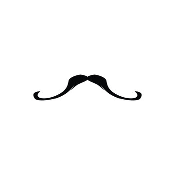 Wall Mural -  - Black silhouette of el bandito mustache type flat style, vector illustration