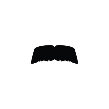 Wall Mural -  - Mustache black silhouette, vector illustration isolated on white background.