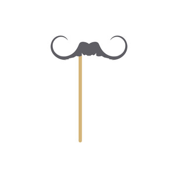 Wall Mural -  - Carnival mask or photo prop in shape of mustache vector illustration isolated.