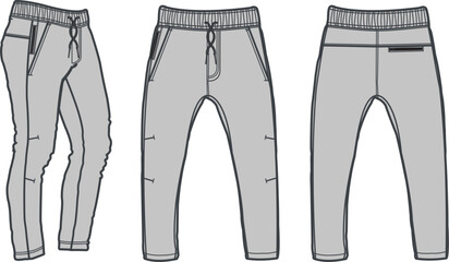 Wall Mural - Jogger, Sport suits design sketch template, sweat pant