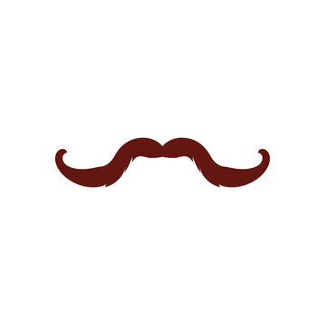 Wall Mural -  - Italian or British old fashion mustache simple icon vector illustration isolated.