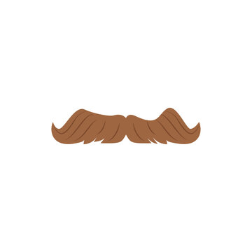 Wall Mural -  - Male mustache in vintage fashion style icon flat vector illustration isolated.