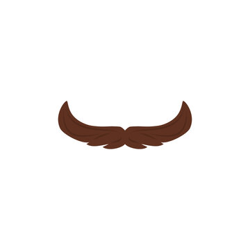 Wall Mural -  - Funny mustache, cartoon flat vector illustration isolated on white background.