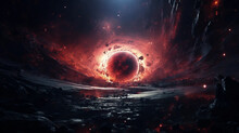 A Fiery Science Fiction Black Hole Backdrop