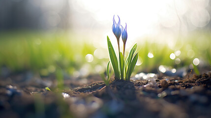 Wall Mural - Spring's Resurgence: Blossoming Flowers and Rejuvenation.