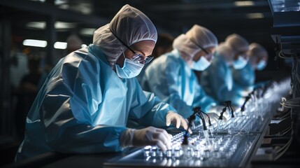 professional health care researchers working in life of medical science laboratory, technology of me