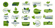 © Olesia - Set of vegan logo. Eco emblems, badges and plates in a vector
