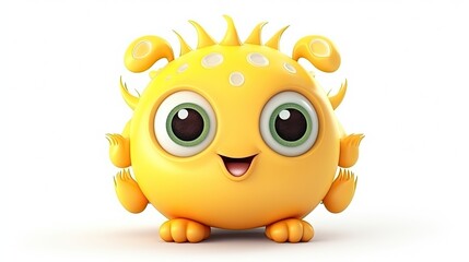  3d cute creature animal isolated on white background illustration character design rendered