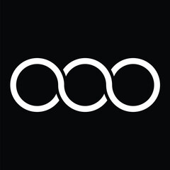 Abstract shape for branding, logotype design. Three circles in chain, triple infinity.