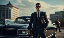 A Stylish Man Posing Next To A Luxury Car