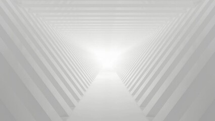 Aufkleber - Abstract white futuristic geometric tunnel, architecture design concept, 3d rendering, Loop animation.
