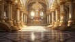 © Suleyman - A realistic fantasy interior of the royal palace. golden palace. castle interior