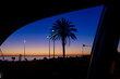 Car, view from the window, night, rearview mirror, ocean