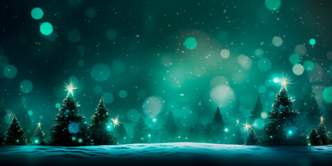 Wall Mural - Festive Christmas shiny banner, ai generated