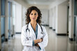 © StockImageFactory - Portrait of indian young female doctor looking at camera