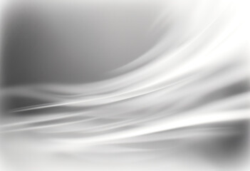 Wall Mural - Blur glow. Light flare overlay. Satin veil. Defocused white gray soft curve rays reflection art illustration abstract background with free space.