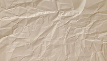 Isolated Crumpled Sheet Paper Texture For Your New Creative Work, Background In Beige Color Vector Illustration.
