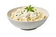 A bowl of fettuccine Alfredo with garnish, isolated on transparent background, Generative Ai