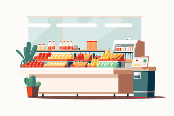 Canvas Print - Supermarket vector flat minimalistic isolated illustration