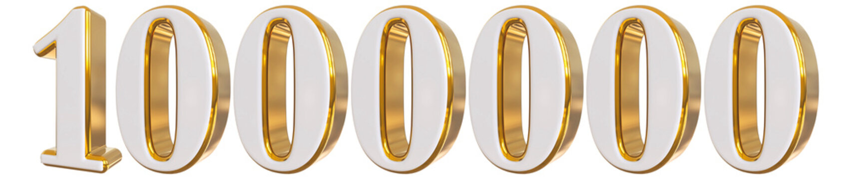 1000000 Follower 3d Gold Number