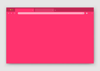 Wall Mural - an empty browser window in purple on a gray background. website layout with search bar, toolbar and 