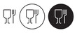 Food safe mark icon set. Food grade vector symbol in black color. suitable for packaging designs