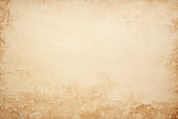 Wall Mural - Cream paper old grunge retro rustic blank, crumpled paper texture background surface brown parchment empty. Natural pattern antique design art work and wallpaper