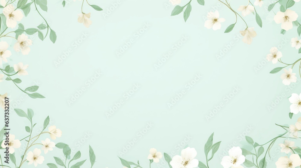 White Floral Pattern, Flowers, Wallpaper, Rectangular texture, Green ...