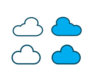 Wall Mural - Cloud icon vector logo illustration flat style