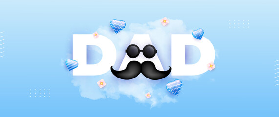 Wall Mural - blue happy father's day banner design