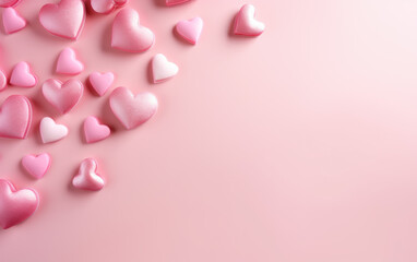 Valentine's Day with pink heart shape on pink background 