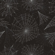 Halloween Spider Web Seamless Pattern