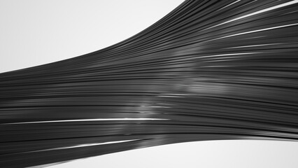 Wall Mural - Abstract black background. Black lines. 3d rendering