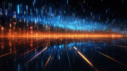 Data Technology Seamless Background, Abstract Digital Network