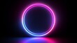 © Ronald - neon circle on a dark background - generative AI