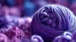 purple yarn ball for knitting, close - up Generative AI, AI Generated