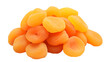 Dried apricots isolated on transparent background. PNG format