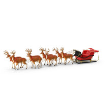Sleigh With Reindeer PNG