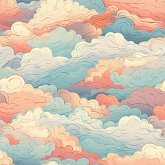 Wall Mural - Seamless Pattern Cloud
