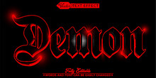Dark Red Horror Demon Vector Editable Text Effect Template