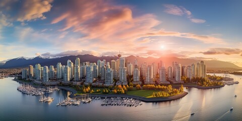 Sticker - Beautiful view of the city on the water