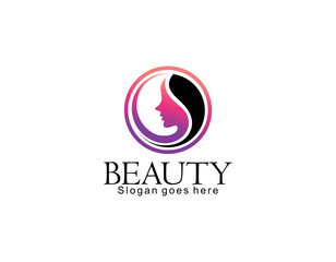 Wall Mural - beauty cosmetic line art logo template vector illustration icon element